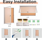 36×24 Inch Lockable Enclosed Bulletin Board, Weather-Resistant Outdoor Noticeboard with 2Locking Doors, Wall-Mounted Silver Aluminum Frame & Cork Presentation Board