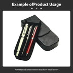 MIVLXLX Leather Triple Pen Case Pencil Pouch Holder for Three Fountain Ballpoint Rollerball Pens and Pencils Gift Choice for Man/Woman/Office (Black)
