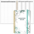 Inventory & Sales Log Book for Small Business – Inventory Ledger Book, Inventory Notebook, Order Tracker for Purchases, Sales & Reorders, 5.8" x 8.5", Teal Floral