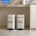 ASAVI Trash & Recycle Stickers – 2-Pack Self-Adhesive Vinyl Labels, Waterproof & Durable (Transparent Background with Black Text, Medium 6.3 x 2.7 inches)