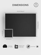 Bumusty Large Cork Board Alternative-47 x35 Felt Bulletin Board Tiles, with 30 Pushpins, 70 Adhesive Tabs, 12-Pack Slat Wall Paneling, Cork Boards for Office Push Pin Board Felt Board-Black