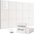 G Gamit Large Felt Wall Tiles Bulletin Board 59”x36”,Large Cork Board Alternative with 60 Pushpins,15 Pack Felt Pin Board with 112 Safe Removable Adhesive Tabs for Home Office School (Oatmeal)
