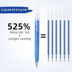 CAISEXILE 12 Blue Glitter Gel Pens Set, 1.0 mm Fine Point for Black Paper & White Paper, Large Capacity Pens for Journaling, Adult Coloring Books, Drawing, Note Taking, Highlighting