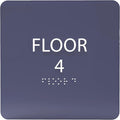 Navy ADA Floor 4 Sign with Braille – Made from Durable Acrylic and Ready to Mount