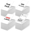 4"×6" Direct Thermal Shipping Label, Fanfold Thermal Label 2000 Packs (500packs Per Stack) Permanent Adhesive, Compatible with Zebra, Rollo, Jadens, Nelko