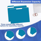 File Folder, HERKKA 30 Pack 1/3 Cut Tab File Folders, File Folders Great for Organizing and Filing, Letter Size, Blue