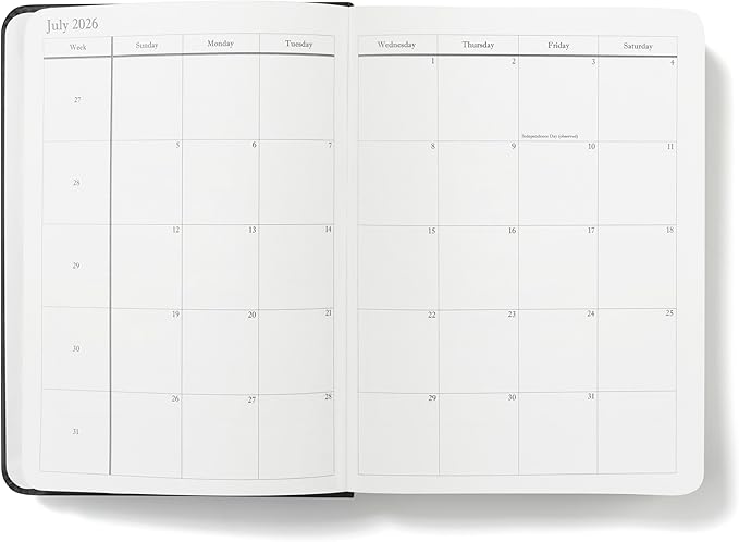 Wykeham's Executive 2026 Daily Journal Planner – US Public Holidays & Format – Customization Available (Personalized Black, 6"×4.5")