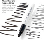Lineon 100 Bulk Pack Black Whiteboard Markers with 3 Erasers, Fine Point Dry Erase Markers Perfect For Writing on Dry-Erase Boards, Glass for School Office Home