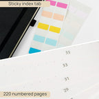 POPRUN Spiral Bullet Dotted Journal Notebook, 7-1/4" x 9-1/2" - 120 GSM Thick Paper, 220 Numbered Pages, Hardcover for Men & Women with Pocket, Index Tabs, 8 Perforated Sheets, Light Pink
