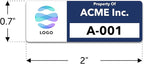 Custom Asset Tags (Upload Your Logo) - Asset Labels with Sequential Numbers - 2” x 0.7” (50-5000 Labels)