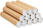 Stockroom Plus Mailing Tubes - Poster Storage Capacity - Blueprint Tube Protection - Spiral Construction & Thick Cardboard Strength - 2 in x 12 in, Pack of 12, Brown Kraft