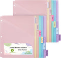 6-Tab Letter Size Dividers for 3 Ring Binder, Wheat Straw Binder Dividers with One Pocket, 6 Pastel Colors, Perfect for School, Office Supplies (2)