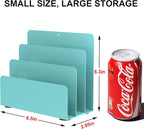 OUTIOE Mail Organizer Countertop, Small Desk File Organizer, Metal File Holder - Essential Workspace Organizers for Office Desk, Home Office (Blue)