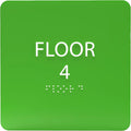 Light Green ADA Floor 4 Sign with Braille – Made from Durable Acrylic and Ready to Mount