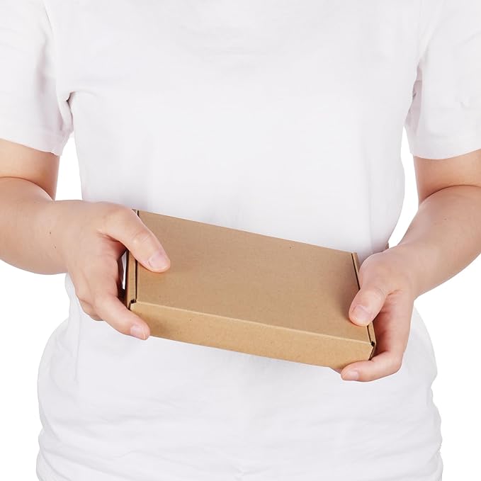 PHAREGE 7x5x1 inch Shipping Boxes Bulk 25 Pack Brown, Tab Lock Tuck Top Mailer Boxes for Packaging Small Business, Small Cardboard Gift Boxes for Wrapping Mailing Present