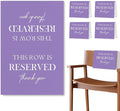 ChissNook Reserved Seating Chair Signs, This Row Is Reserved Pew Cloths Seating Placeholder for Church Pews, Purple Wedding Decorations for Reception Parties Celebrations Event (Purple, 4 PCS)