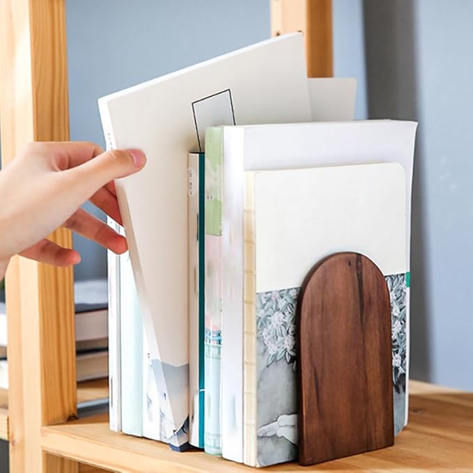 Book Ends,1 Pair Bookends Wood Book Ends Universal Economy Bookend