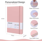 SUQJOY Lined Journal Notebooks for Writing, 100 GSM Thick Paper, 1 Pack Hardcover Notebooks, A5 College Ruled Notebook, Journaling Notebook for School/Travel/Office (Pink- 1 Pack)