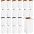 Nosiny 20 Pcs 50 Gallon Corrugated Cardboard Trash Cans for Events, Disposable and Reusable Cardboard Bin Bulk with Trash Bag, Recycling Pop-up Garbage Box, Foldable Waste Container for Party (White)