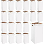 Nosiny 20 Pcs 50 Gallon Corrugated Cardboard Trash Cans for Events, Disposable and Reusable Cardboard Bin Bulk with Trash Bag, Recycling Pop-up Garbage Box, Foldable Waste Container for Party (White)