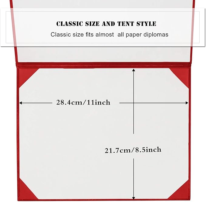Diploma Cover 8.5” x11” Diploma Holder of Graduation Leatherette Padded Certificate（Tent Style),5-Pack