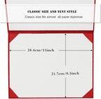 Diploma Cover 8.5” x11” Diploma Holder of Graduation Leatherette Padded Certificate（Tent Style)