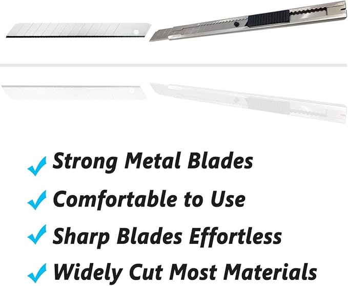 WEKOIL 9mm Snap Off Utility Knife 5 Pack High Hardness Retractable Box Cutters with Snap Off Blades,Art Craft Hobby Cutter 9mm Knife for Home Office Workstation