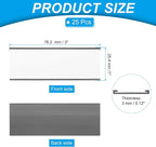 PATIKIL Magnetic Label Holder 3" x 1" with Paper Inserts, 25 Pcs C Channel Magnetic File Cabinet Labels Shelf Data Card Holder Signs for Metal Racks Shelves Whiteboard Tool Box