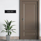 2" x 8" Personalized Office Aluminum Name Plates, Custom Elegant Name Plates for Office Door or Wall Sign, Door Name Plate with Adhesive, 3 Colors Available (Silver, Black, White)