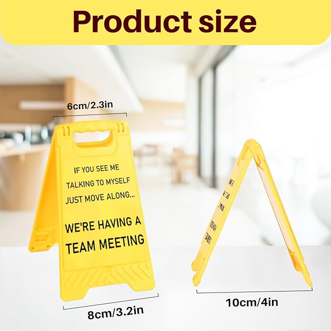 Inspirational Office Desk Accessories,Office Cubicle Decor,Desk Decor,Phone Holder Mirror Acrylic Table Signs，Gag Gifts for Women Men Coworker Teammate Employee Boss Manager Leader HR (Team Meeting)