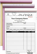 Custom Invoice Book in 3-Part /2-Part Receipt Book with Carbon Copies Personalized Carbonless Service Invoice Form Books Sales Order Book with Company Name Logo Address,F-Invoice Book