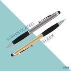 SyPen Personalized Pens With your Custom Logo or Text-300 Pack Bulk-for Businesses, Parties, and Events, 2 in 1 Ballpoint Pen & Stylus for Touchscreen Devices, Orange Barrel, Black Ink