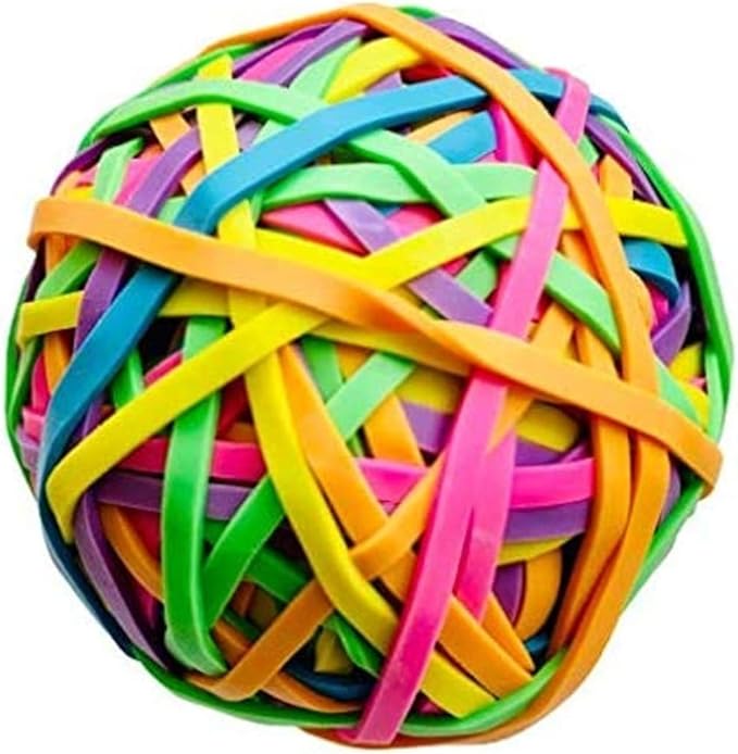 Activave Round Ball Rubber Band Elastics 170 to 180 pcs Colorful Rubber Bands Stretchable Rubber Bands Stationery Holder Elastic Loops, Arts and Crafts, Document Organising, Stocking Fillers one ball