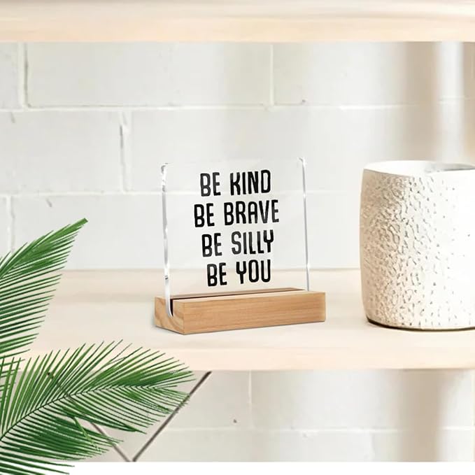 Inspirational Gifts for Women Men, Motivational Desk Decor Acrylic Sign - Be Kind, Positive Affirmations Decorative for Girls Bedroom Home Office, Appreciation Gifts for Birthday Christmas