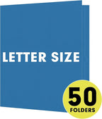 Two Pocket Folders, RAZCC 50 Pack 2 Pocket Folders Fit Letter Size Paper, Paper Folders with Pockets for School Office Business Home (Navy Blue)