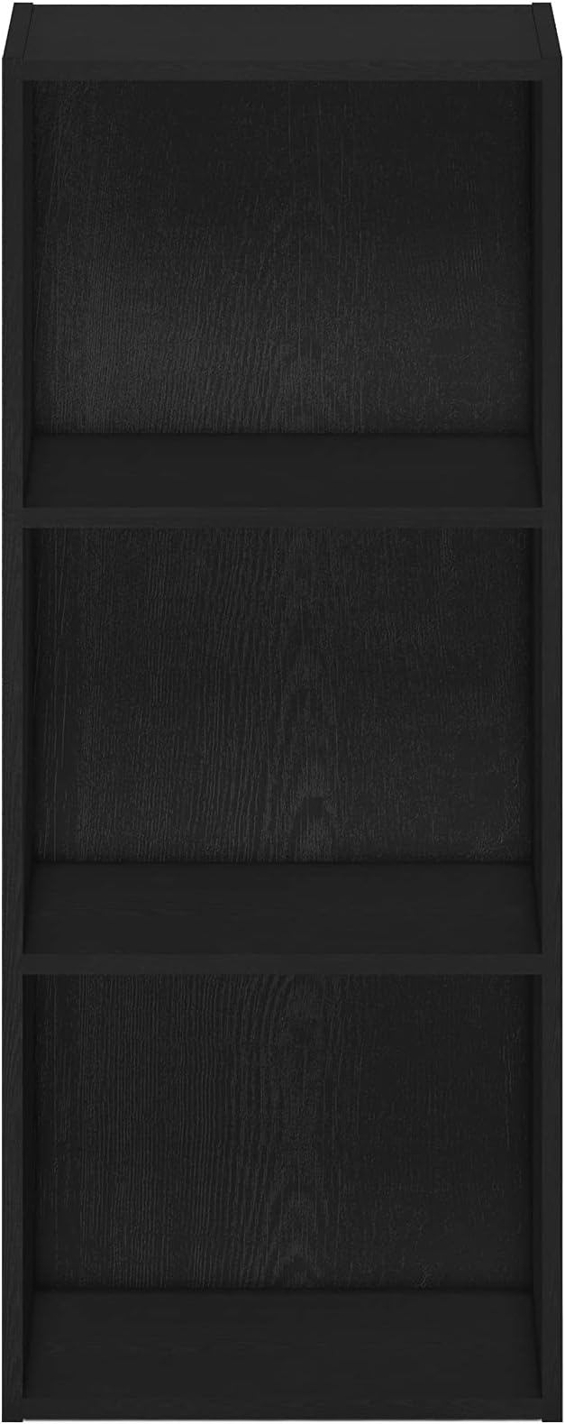 Furinno LUDER Book Shelf, 3-Cube Bookshelf, Bookcase with Open Shelves, 9.3 x 12 x 31.5, for Living Room, Bedroom, Home Office, Blackwood