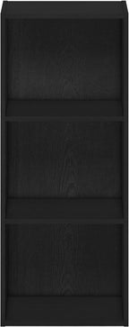 Furinno LUDER Book Shelf, 3-Cube Bookshelf, Bookcase with Open Shelves, 9.3 x 12 x 31.5, for Living Room, Bedroom, Home Office, Blackwood