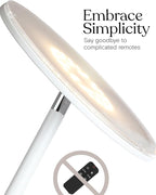 Brightech Sky LED Floor lamp, Torchiere Super Bright Floor Lamp for Living Room Decor & Office - Dimmable, Tall Standing Lamp with Warm Light for Bedroom & Reading - White