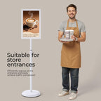 YIYO sign stand，floor sign holder poster stand heavy duty pedestal signage stand for display (WHITE, 11*17)