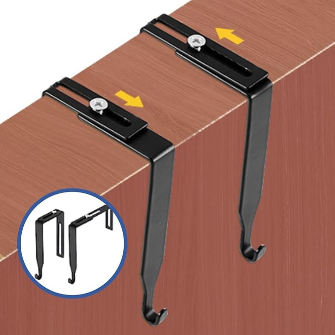 Cubicle Hangers Universal Partition Hanger Set Metal Black Cubicle Hooks Door Mirror Hanger Cubicle Wall Hooks Adjusted to Fit Panels with 1.35 to 3.5 in Inch Thickness for Office Whiteboard (8)