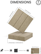 Fluxynara Felt Bulletin Board Tiles -28"x18" with 40 Adhesive Tabs, Cork Board Alternative for Office Decor, Push Pin Board Wall Organizer 6-Pack (Earth Brown)