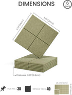 Fluxynara Felt Bulletin Board Tiles -28"x18" Cork Board Alternative for Office Decor, Push Pin Board Wall Organizer 6-Pack-Olive Green