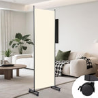 Room Divider(1 Panel-22in) Wall Divider for Room Separation, Portable Privacy Screens W/Wheels, Metal Frame Freestanding Room Separators 5.6FT Room Partitions and Dividers