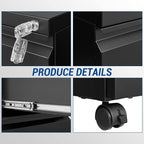Fesbos 2 Drawer Vertical File Cabinet - Mobile Filling Cabinet with Lock for Legal/Letter Files - Office Storage File Cabinet with Wheels Under Desk - Assembly Required