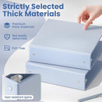 SUNEE 3 Ring Binder 2 Inch 1 Pack, Clear View Binder Three Ring PVC-Free (Fit 8.5x11 Inches) for School or Office Supplies, Haze Blue