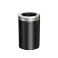 Gatco 1912SN Modern Round Waste Basket, Matte Black and Satin Nickel Combo / 11.88" H x 7.63" Dia Open Top Stainless Steel Trash Can with Removable Lid, 11 Liter Capacity