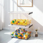 Citylife 54 QT Clear Plastic Storage Bins with Lids Stackable Storage Boxes with Lids Large Plastic Storage Containers for Garage Closet Kitchen 2 Packs