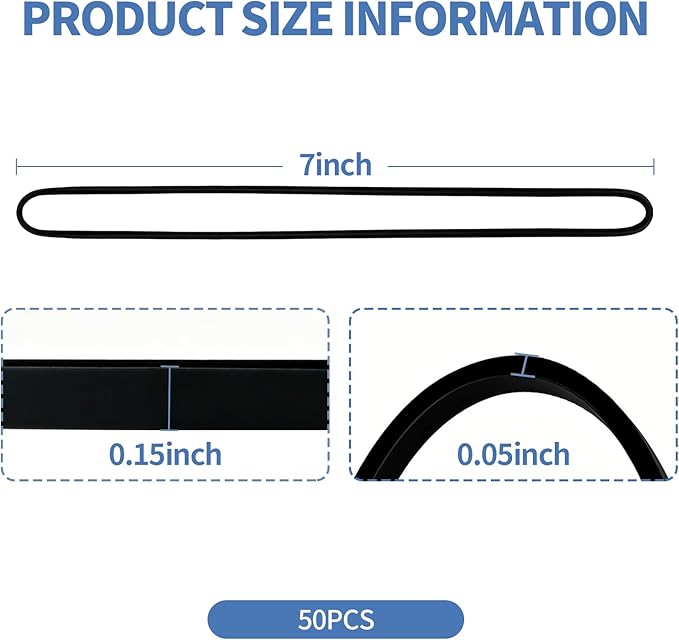 50Pack Trash Can Rubber Bands,5 Colors Large Rubber Bands,Heavy Duty,Reusable Elastic Bands for 13-30 Gallon Bins for Office Supplies File Folders Box Books,Bundle Rugs, BBQ Covers