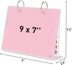 Desktop Glass Dry Erase & Acrylic Aesthetic Desk Calendar Weekly to-do List Combo, Small Magnetic Standing Whiteboard, Desk Flip Easel Calendar with Accessories for Home Office Supply, Pink, 9 x 7''