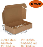 PHAREGE 9x6x2 inch Shipping Boxes 6 Pack Brown, Tab Lock Tuck Top Mailer Boxes for Packaging Small Business, Small Cardboard Gift Boxes for Wrapping Mailing Present